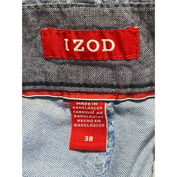Izod Mens Light Blue Cotton Shorts Size 38 - Picture 4 of 5